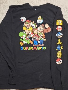 Nintendo Black Super Mario Logo Tee XL